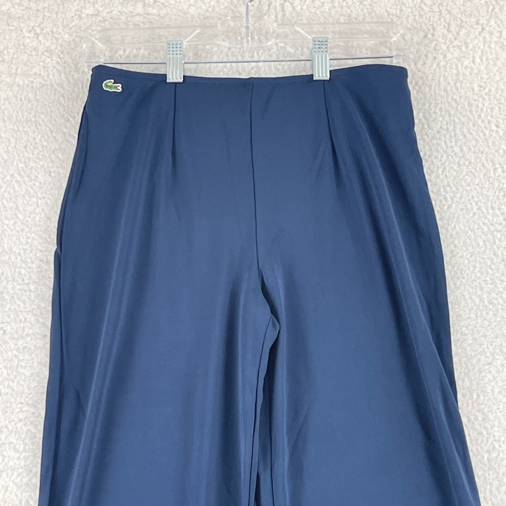 Lacoste Blue Straight Leg Pants Womens Mid-Rise Made in France Zip Up Size 6 - Picture 2 of 16